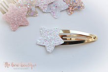 Load image into Gallery viewer, Glitter star snappy clips (25 colours)