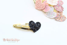 Load image into Gallery viewer, My first glitter heart snappy clip (25 Colours)