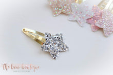 Load image into Gallery viewer, My first glitter star snappy clips (25 Colours)