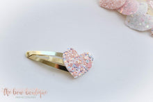 Load image into Gallery viewer, My first glitter heart snappy clip (25 Colours)
