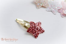 Load image into Gallery viewer, My first glitter star snappy clips (25 Colours)