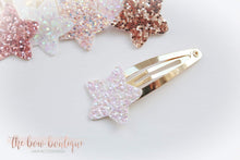 Load image into Gallery viewer, Glitter star snappy clips (25 colours)