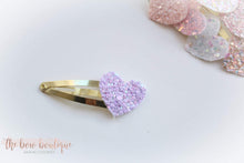 Load image into Gallery viewer, My first glitter heart snappy clip (25 Colours)