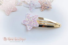 Load image into Gallery viewer, Glitter star snappy clips (25 colours)
