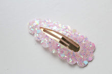 Load image into Gallery viewer, Glitter scalloped snappy clips - (25 Colours)