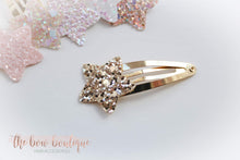 Load image into Gallery viewer, Glitter star snappy clips (25 colours)