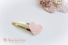 Load image into Gallery viewer, My first glitter heart snappy clip (25 Colours)