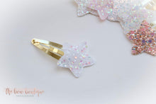 Load image into Gallery viewer, My first glitter star snappy clips (25 Colours)