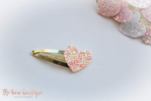 Load image into Gallery viewer, My first glitter heart snappy clip (25 Colours)