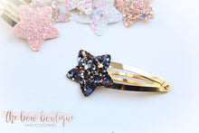 Load image into Gallery viewer, Glitter star snappy clips (25 colours)