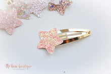 Load image into Gallery viewer, Glitter star snappy clips (25 colours)