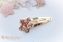 Load image into Gallery viewer, Glitter star snappy clips (25 colours)