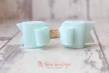 Load image into Gallery viewer, Double felt bows with gold centre (25 colours)