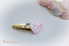 Load image into Gallery viewer, My first glitter heart snappy clip (25 Colours)