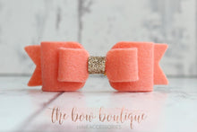 Load image into Gallery viewer, Double felt bows with gold centre (25 colours)