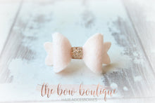 Load image into Gallery viewer, Mini baby felt gold centre bows ( 25 Colours )