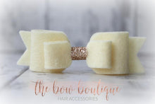 Load image into Gallery viewer, Double felt bows with gold centre (25 colours)