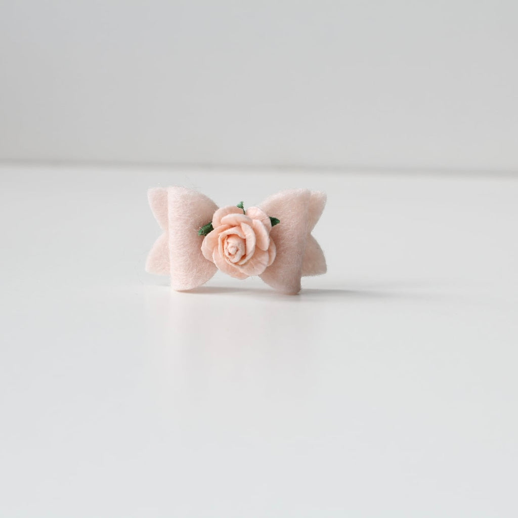 Petite felt flower bows | 11 colours | Clip or bobble