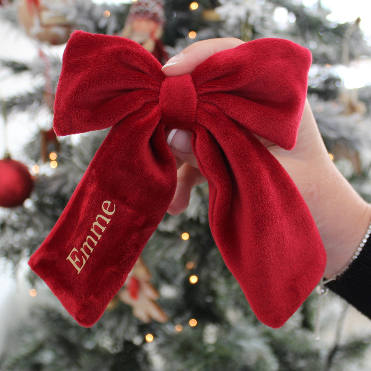 Velvet large bow clip