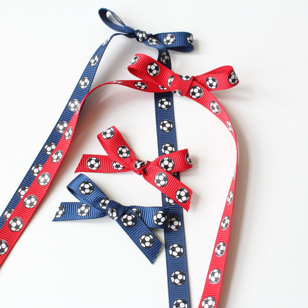 Football hand tied bow Clips | 2 Bow styles