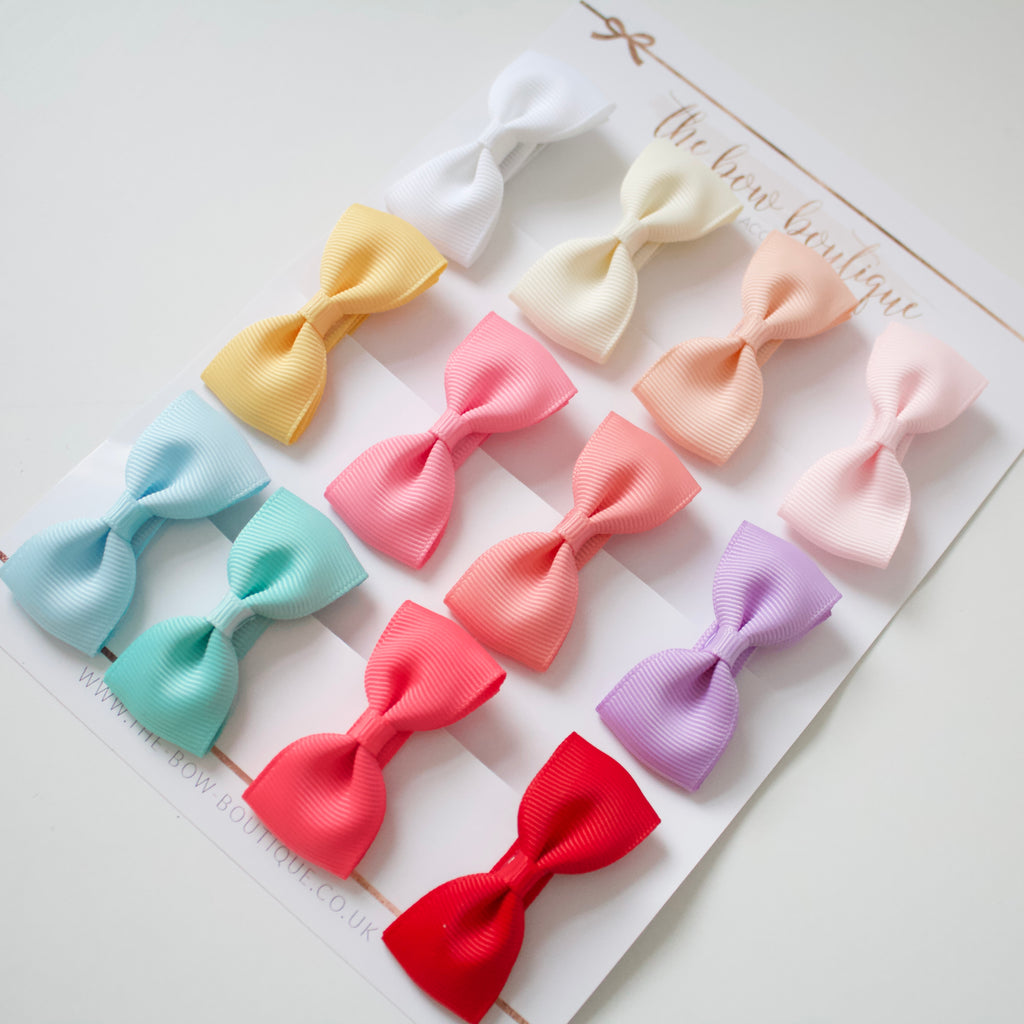 Summer set of 12 pinch bows |Standard size | Clips or bobbles.