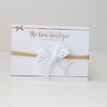 Load image into Gallery viewer, Lace hand tied hair bows (2 Colours)