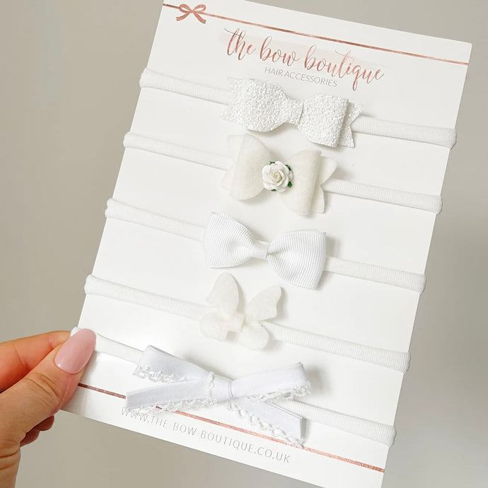 The white collection headband set