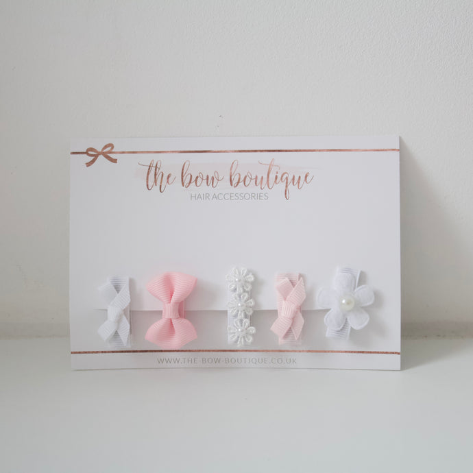 My first pink & white clip set