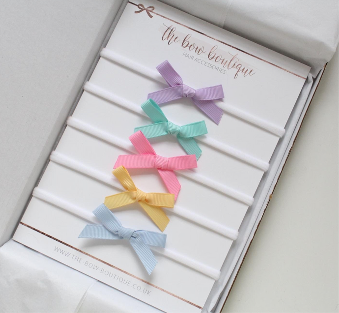 Hand tied  summer ribbon bow headband sets