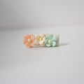 My first flower clip | Peach, cream & green