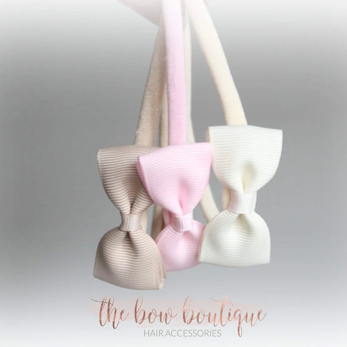 Pinch bow headband set