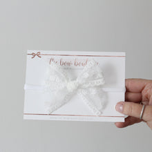 Load image into Gallery viewer, White lace bow