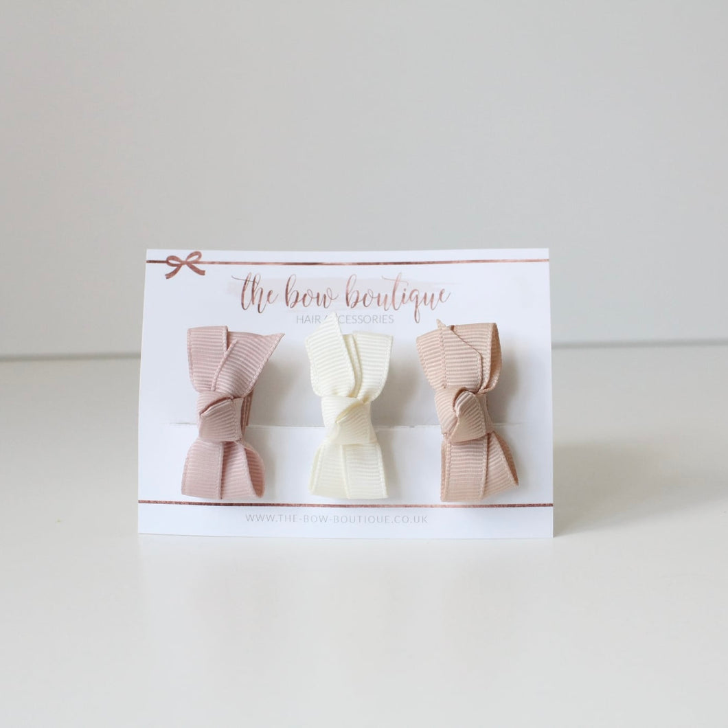 Mini bow set of 3 - Neutral