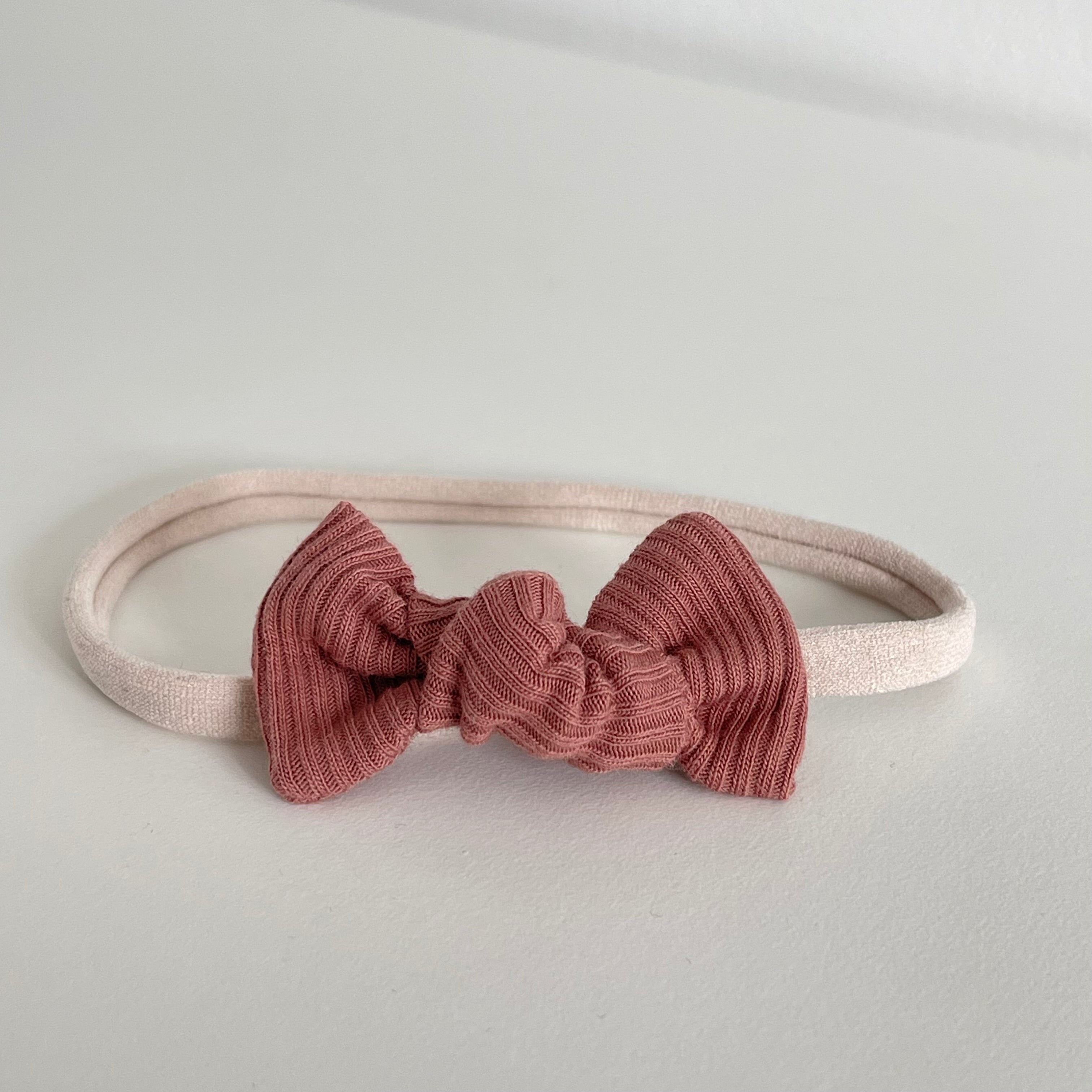 Petite jersey ribbed knot bows | 20 Colours | Clip, headband or bobble