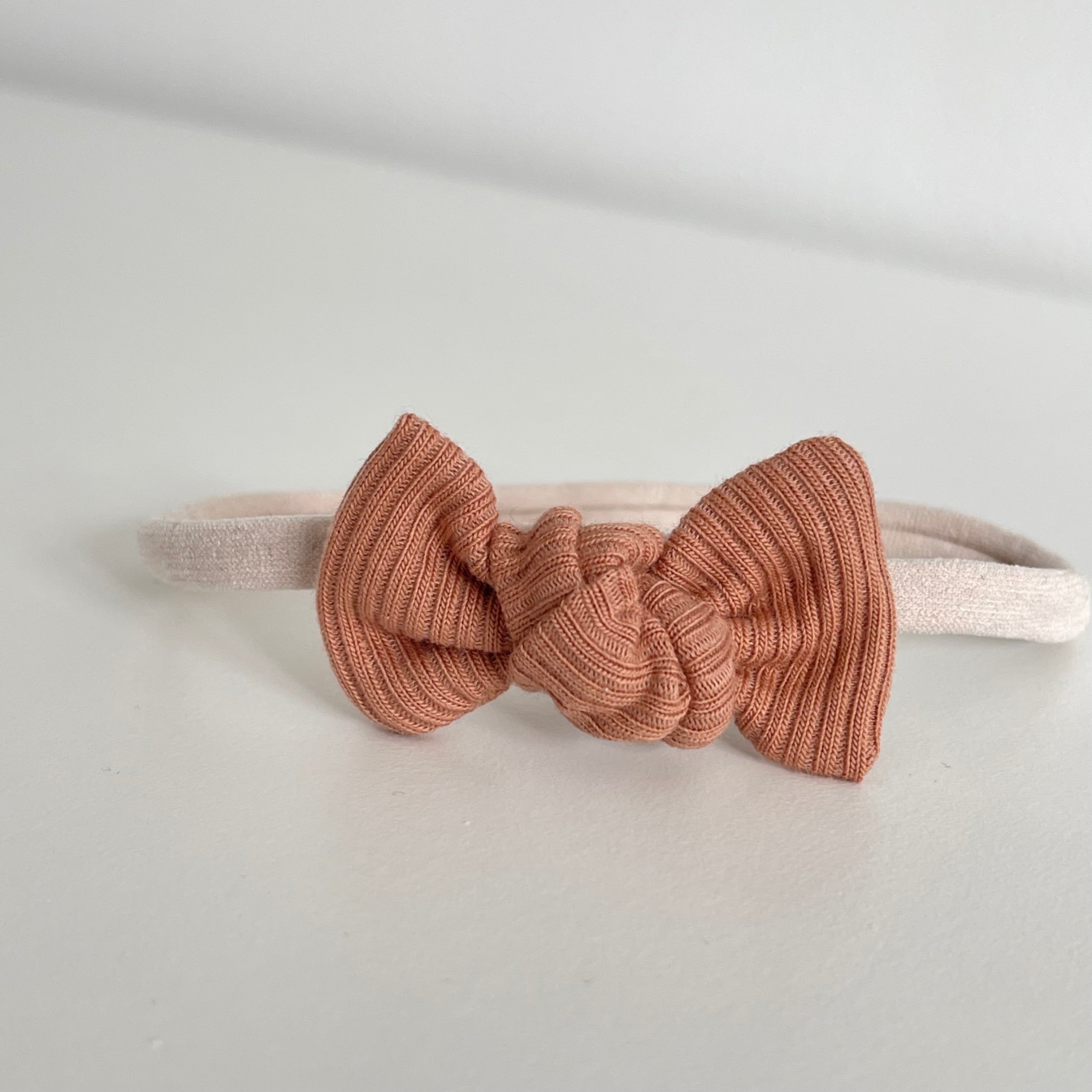 Petite jersey ribbed knot bows | 20 Colours | Clip, headband or bobble