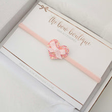 Load image into Gallery viewer, Pink glitter heart bows - Valentines
