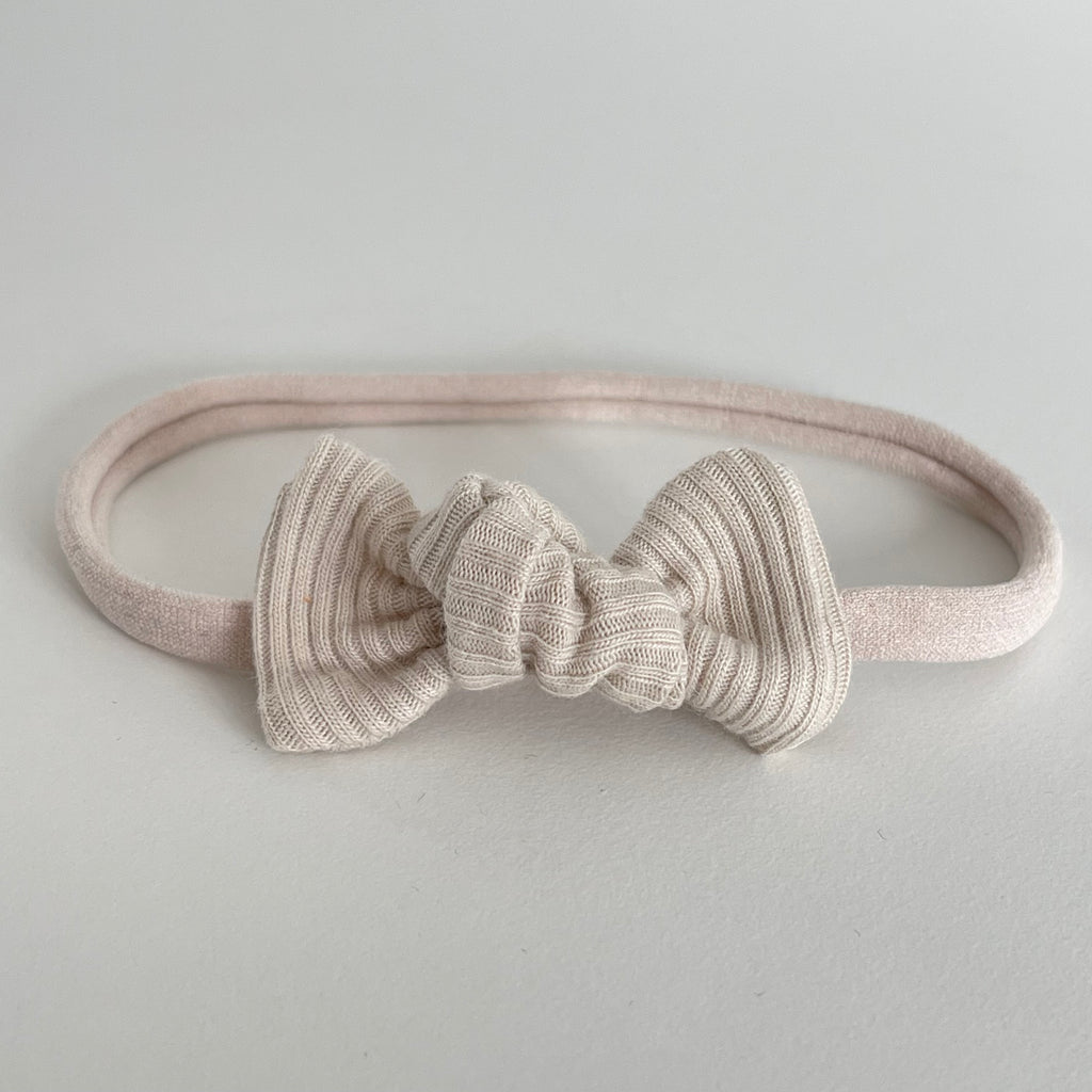 Petite jersey ribbed knot bows | 20 Colours | Clip, headband or bobble