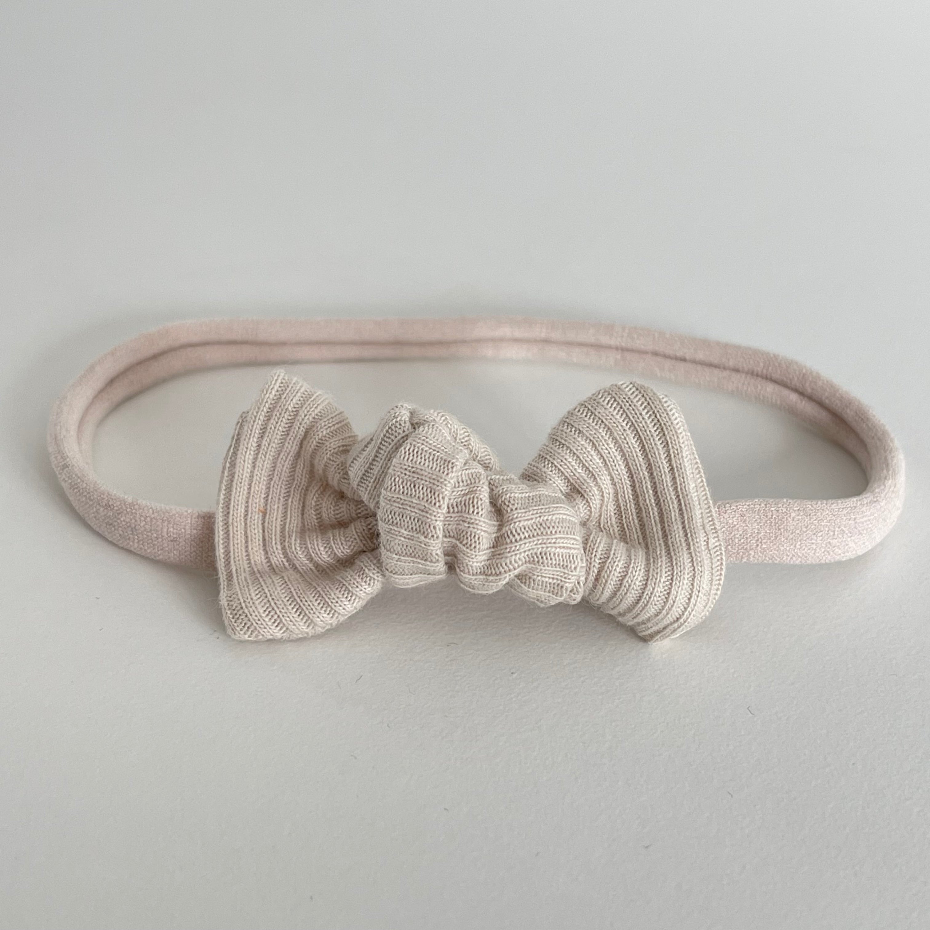 Petite jersey ribbed knot bows | 20 Colours | Clip, headband or bobble