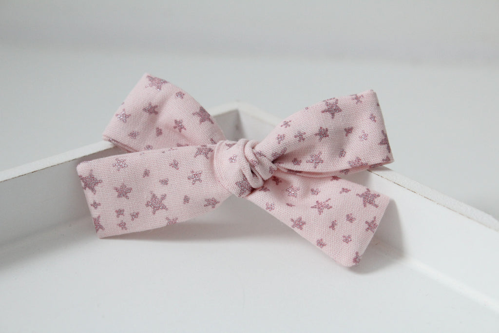Pink star bow | Clip, headband or bobble