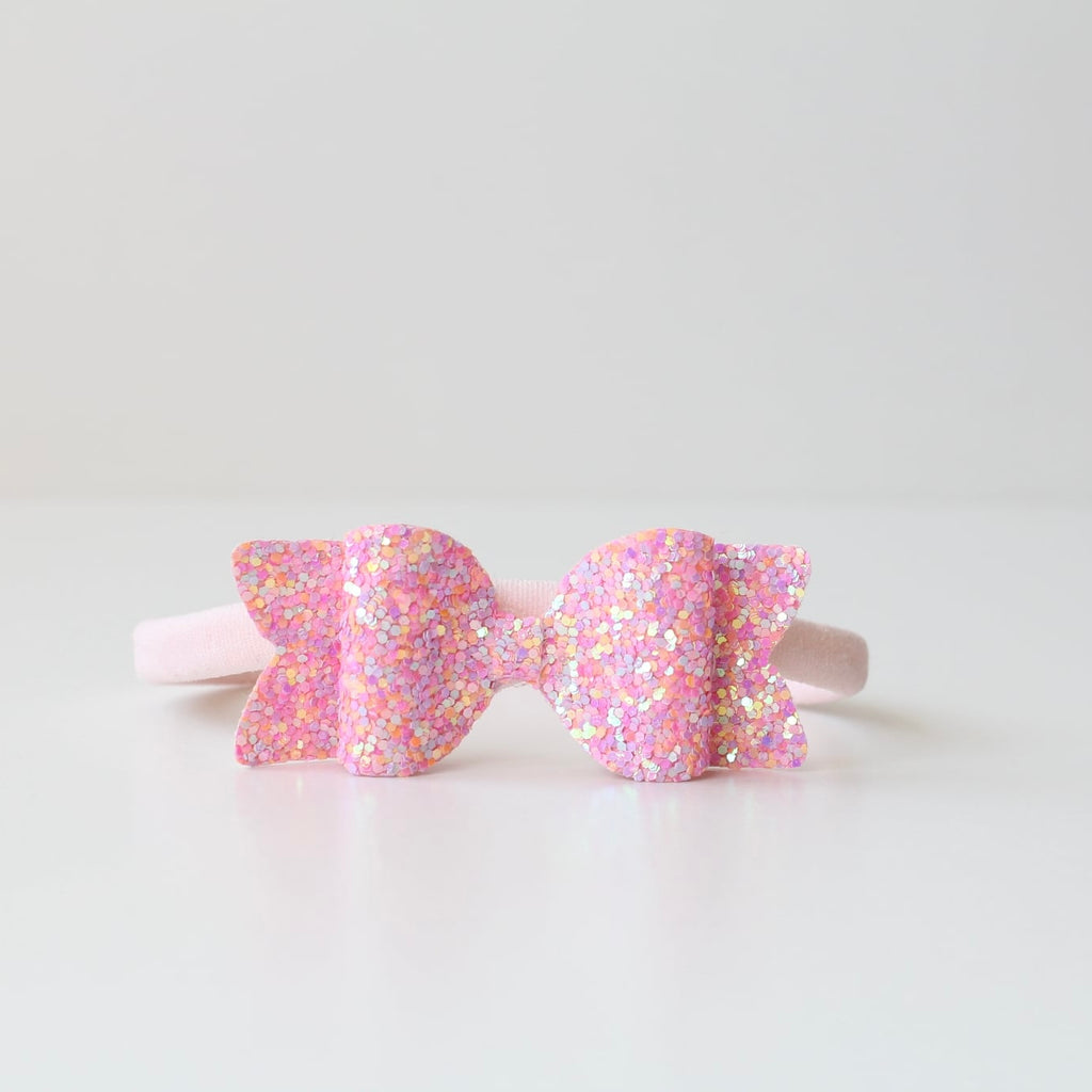 Small chunky glitter bows | 22 Colours | Clip or headband
