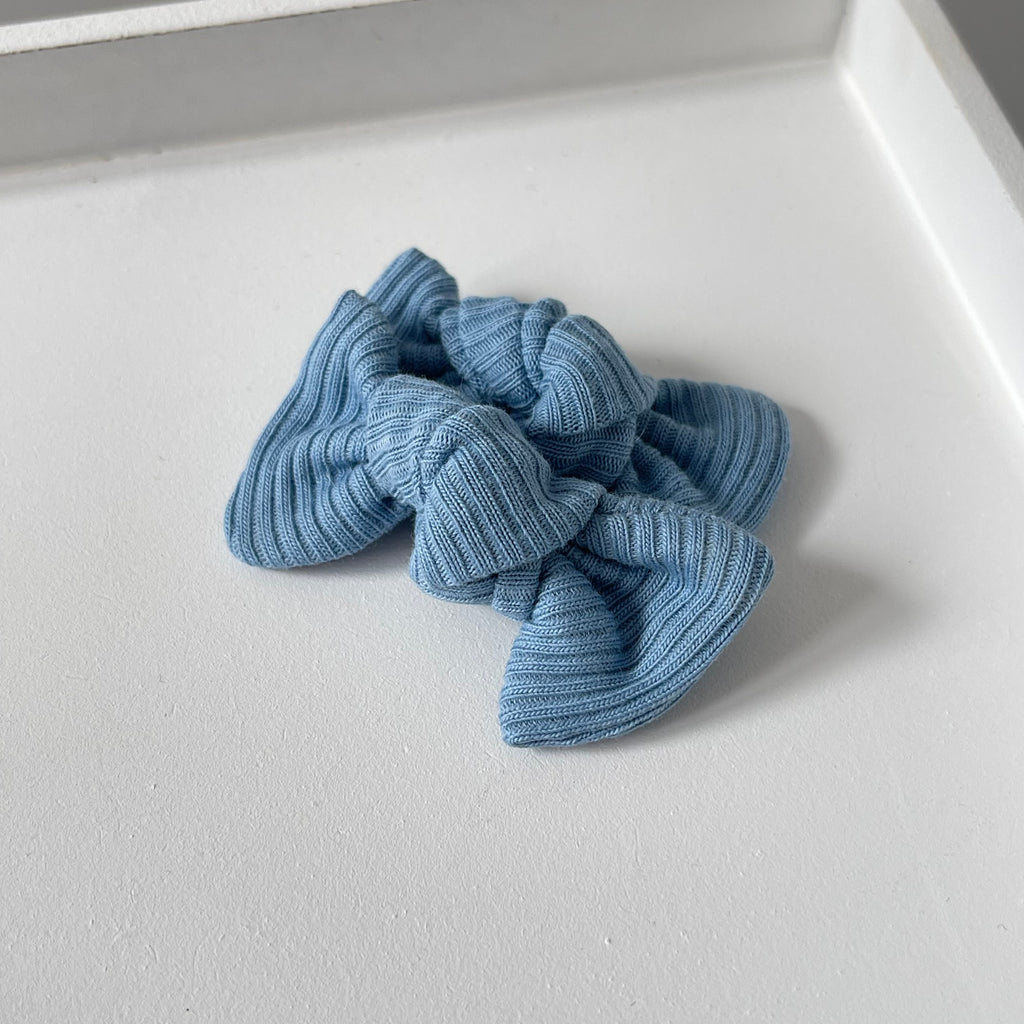 Petite jersey ribbed knot bows | 20 Colours | Clip, headband or bobble