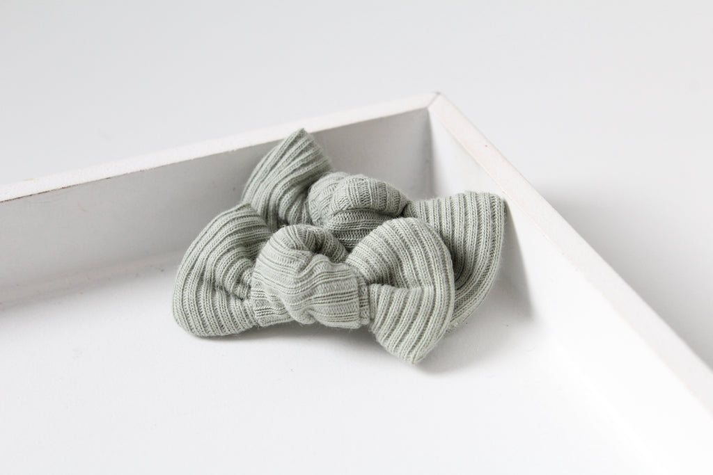 Petite jersey ribbed knot bows | 20 Colours | Clip, headband or bobble