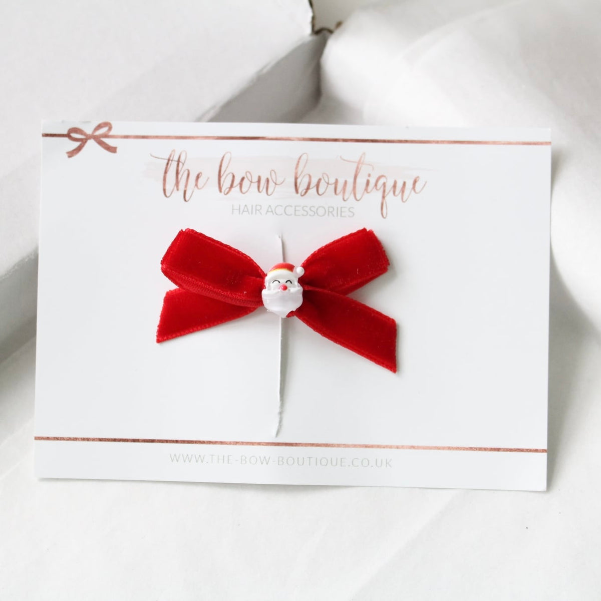 Mini velvet christmas bow | Clip or headband