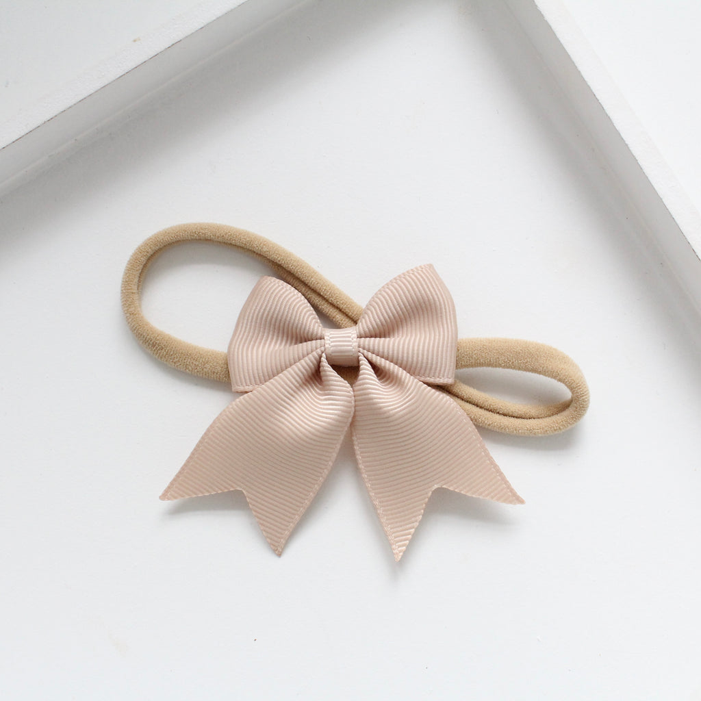 Short tail pinch ribbon bow headbands | 28 colours