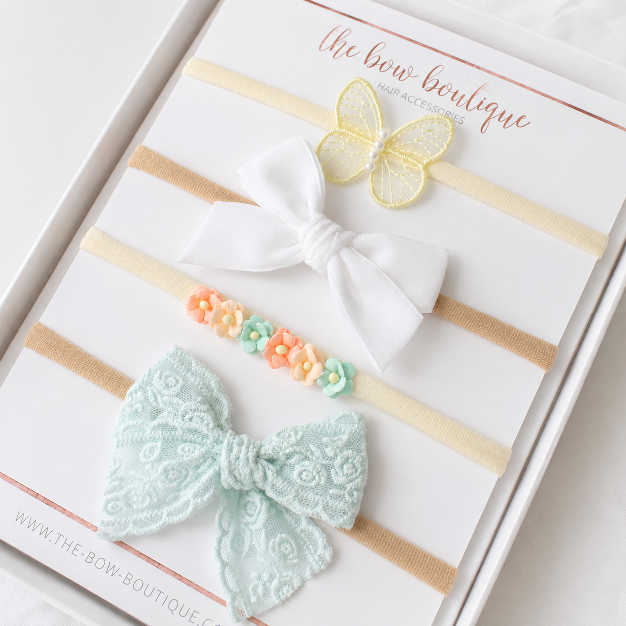 Delicate butterfly headband set