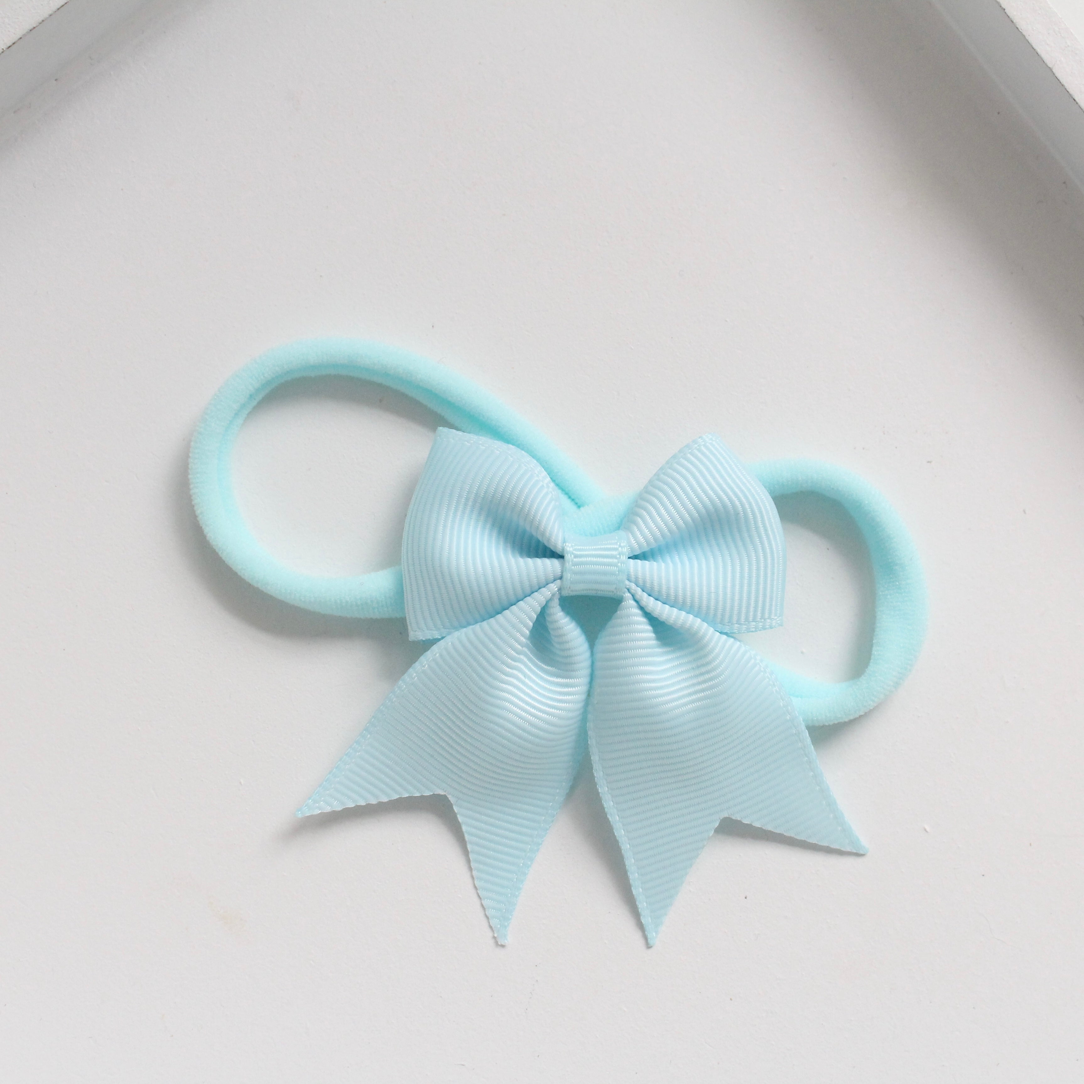 Personalised short tail pinch ribbon bow headbands | 28 colours
