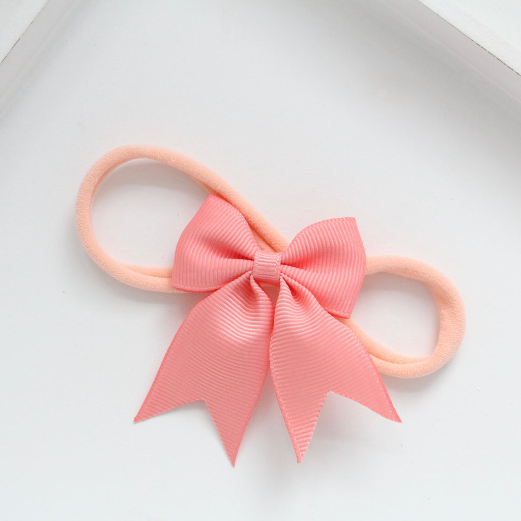 Short tail pinch ribbon bow headbands | 28 colours
