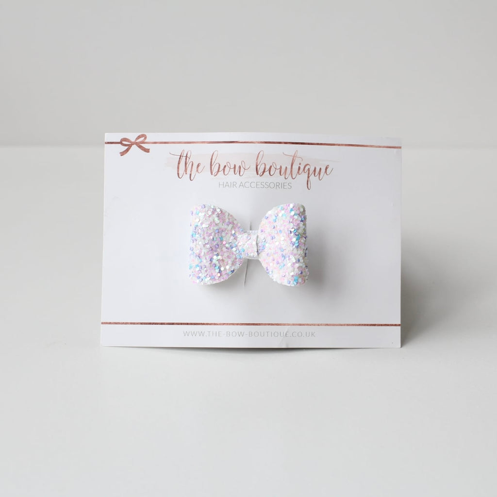 Mini glitter bows | 22 Colours | Clip or bobble