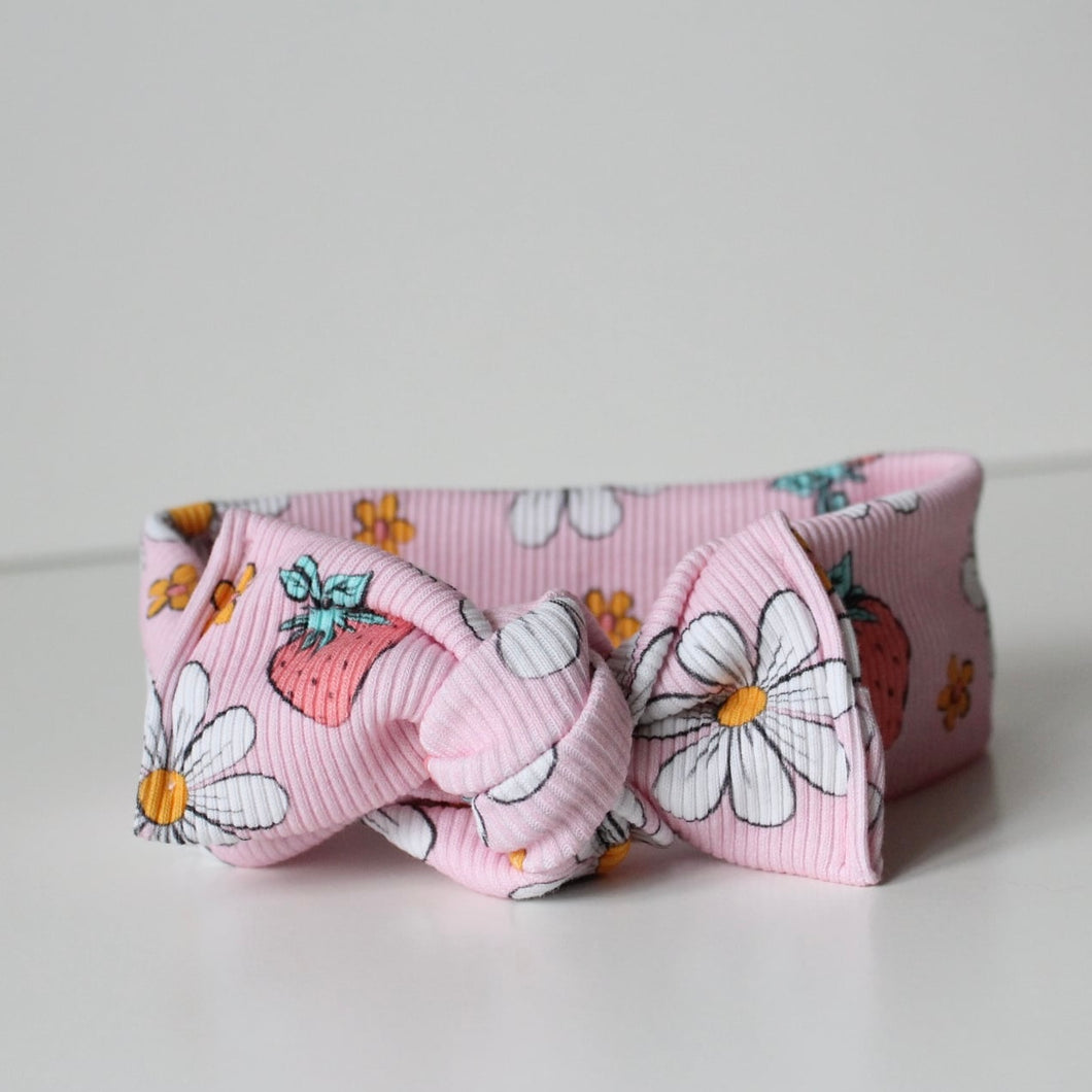 Strawberries & Daisies headwrap - NEW COLOUR