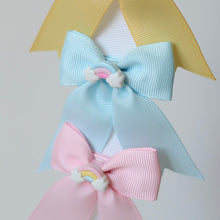 Load image into Gallery viewer, Rainbow long tail pinch bows